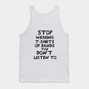 Bands that you don´t listen to/ light background Tank Top